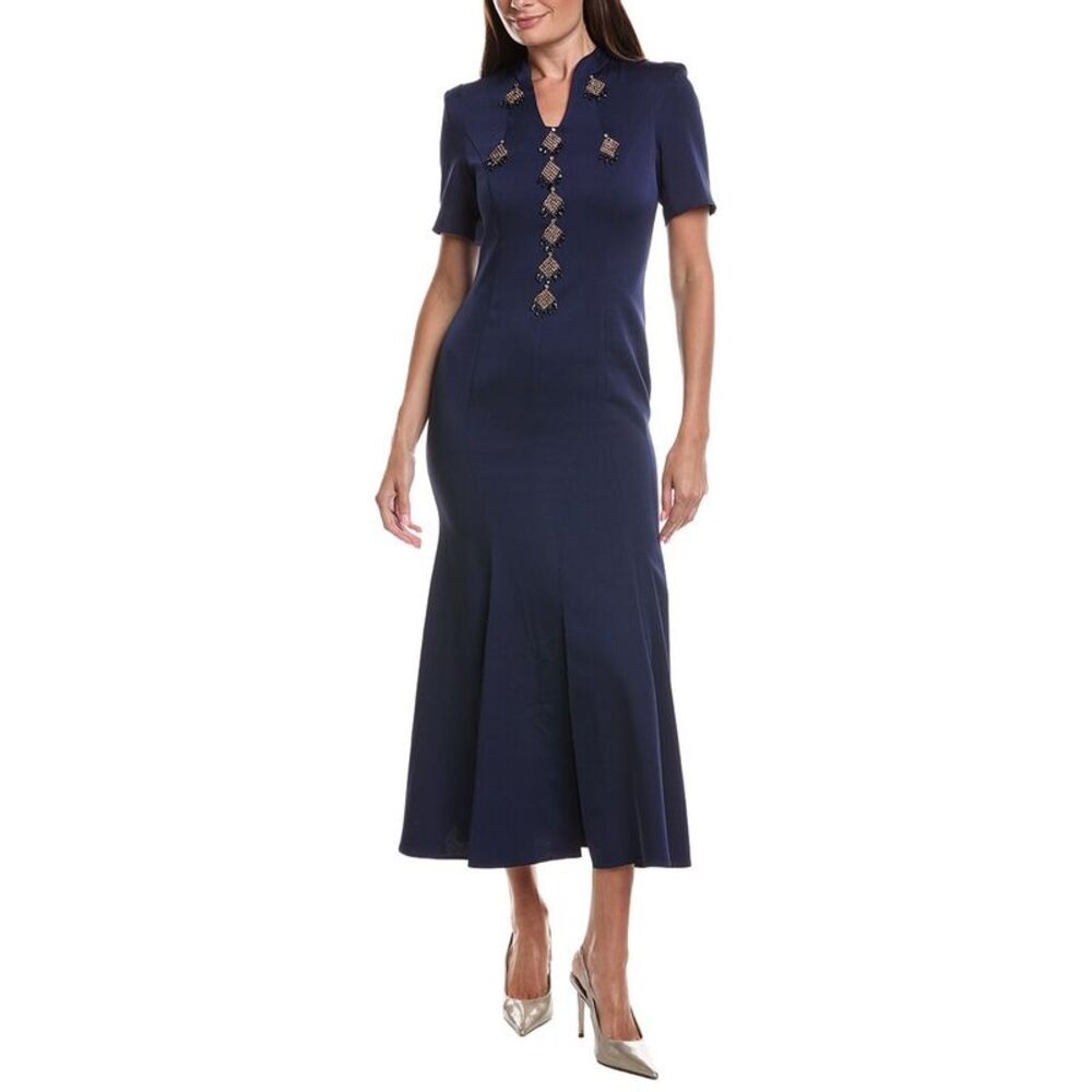 Burryco Womens Blue Solid Maxi Dress, Blue